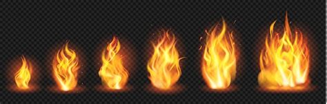 Premium Vector Realistic Flame Concept Flaring Fire Blaze Various