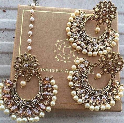 Chand Bali And Bindiya Indian Wedding Jewelry Indian Earrings