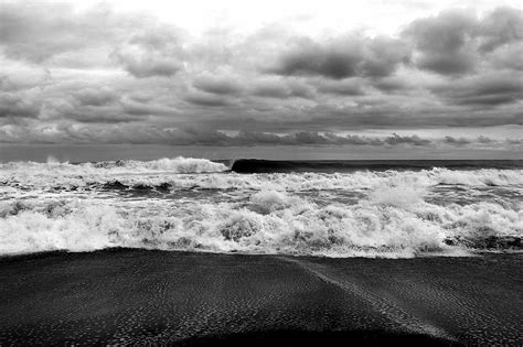 Hd Wallpaper Grayscale Photography Of Seashore Grayscale Photography
