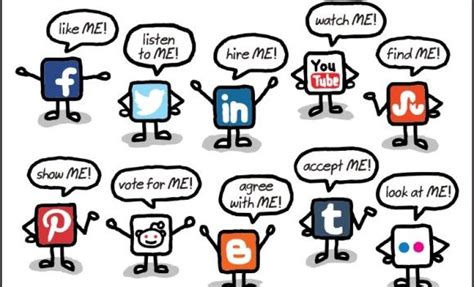 a cartoon created by john atkinson displaying social media icons personified attempting to