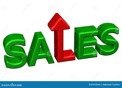 Concept Word Sales With Arrow 3d Rendering Stock Illustration