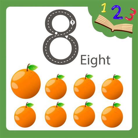 Illustrator Of Eight Number Orange Vector Free Illustration Free Kids