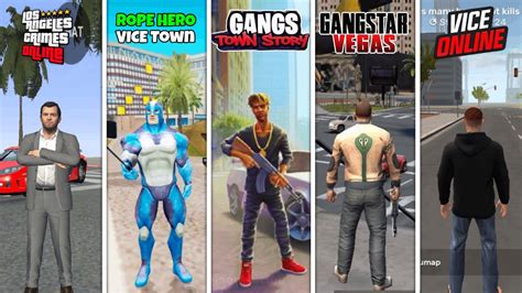 Los Angeles Crimes Vs Rope Hero Vice Town Vs Gangs Town Story Vs