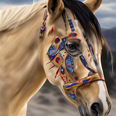 Buckskin Horse Painted With War Paint Ai Generated Artwork