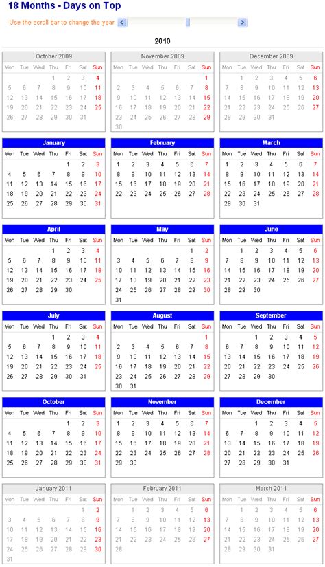 18 Month Calendar Template Example Calendar Printable Gambaran