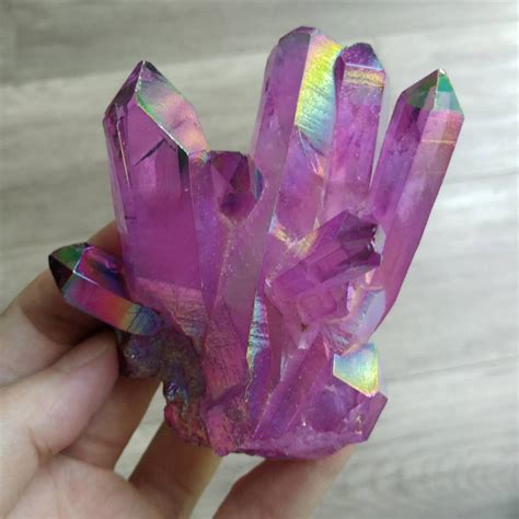 Rare Rainbow Titanium Aura Crystal Cluster Rainbow Quartz Cluster