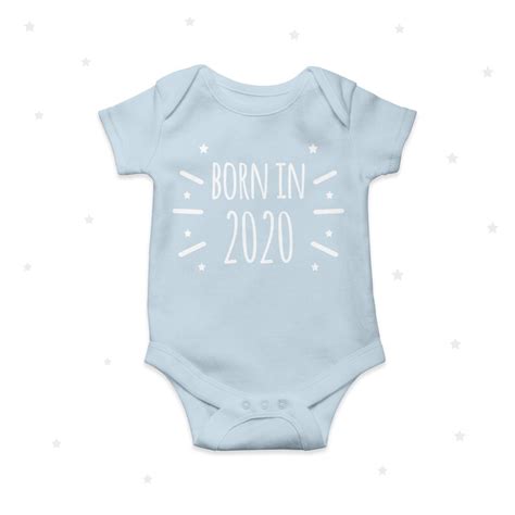 Born In 2020 Baby Grow Cute Year New Baby Announcement White Etsy