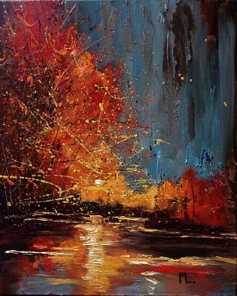 The Magic Autumn Abstract Original Oil Painting