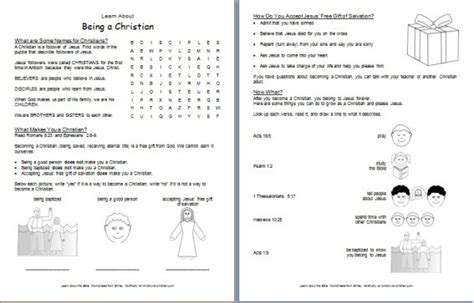 Worksheet Learn About Being A Christian — Ministry To