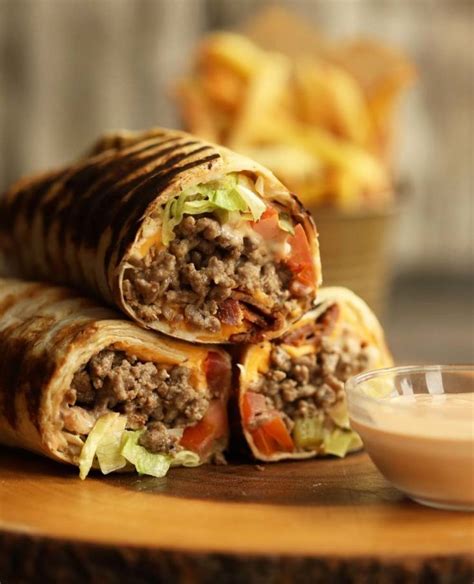 Burrito Style Cheeseburger Wraps Recipe In 2020 Cheeseburger Wraps