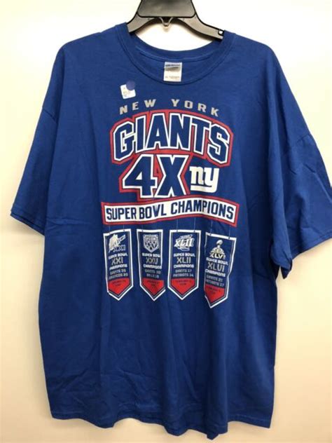 New York Giants 4 Time Super Bowl Champion Shirt Medium Ebay