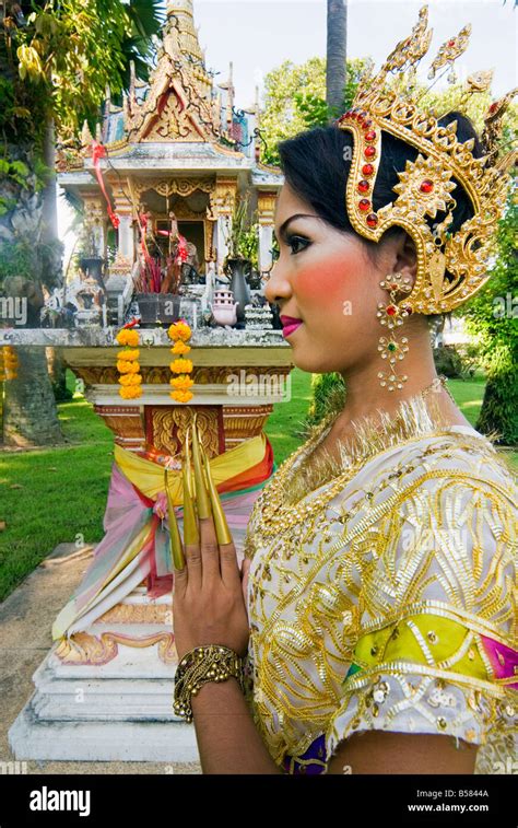 Girl In Traditional Thai Clothes Phuket Thailand Southeast Asia