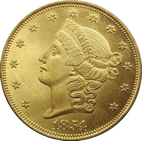 1 Pcs Us 1854 Liberty Head Twenty Dollars Gold Copy Coins