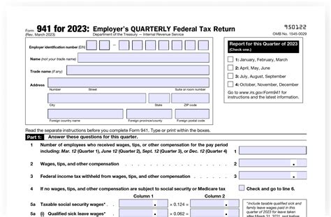 Tax Form 941 For 2023 Printable Forms Free Online