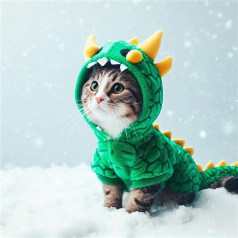 Premium Ai Image Cat In Dragon Costume