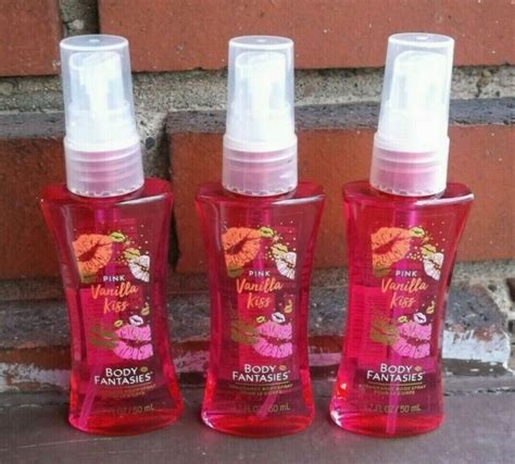 3 Body Fantasies Pink Vanilla Kiss Fragrance Body Spray 17 Oz Ea Ebay