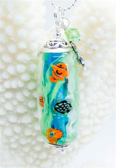 Mermaid Jewelry Underwater Aquarium Bead Full Of Nemos Seaweed And A