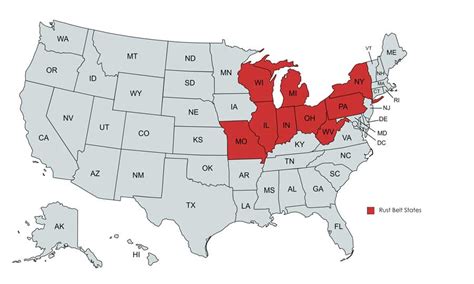 What States Are In The Rust Belt What States