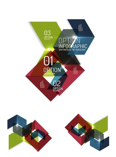 Premium Vector Abstract Paper Geometric Infographic Templates