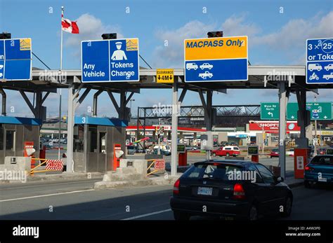 Toll Booths On The Macdonald Bridge Halifax Nova Scotia Stock Photo