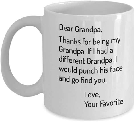 Dear Grandpa Thanks For Being My Grandpa Grandpa Mug