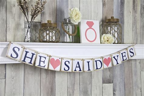 She Said Yes Banner Engagement Banner Bridal Shower Banner