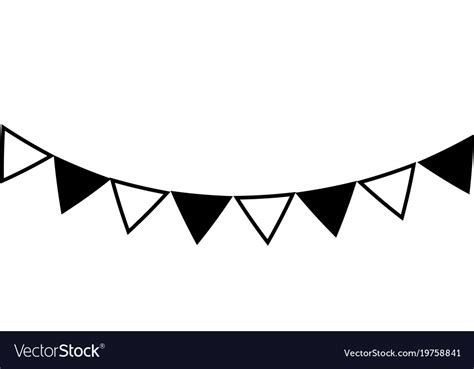 Silhouette Party Flags Decoration To Celebration Vector Image