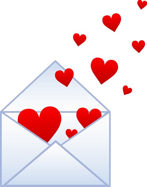 Letter With Hearts Flying Out Free Clip Art