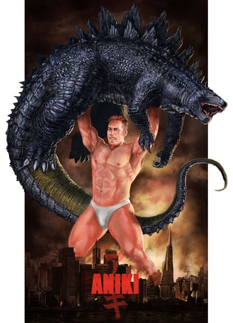 Zeze Billy Herrington Godzilla Gachimuchi Pants Wrestling Godzilla 2014 Godzilla Series