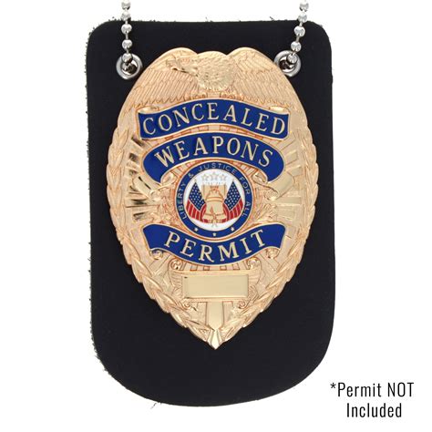 Law Enforcement Neck Chain Universal Badge Holder Heavy Duty Leather