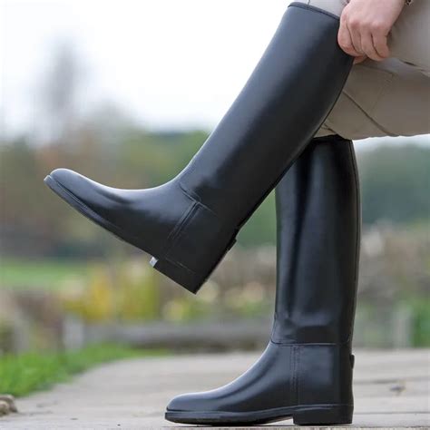 Shires Long Rubber Ladies Riding Boots Black