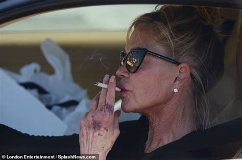 Melanie Griffith 62 Smokes A Cigarette As She Drives Her Porsche