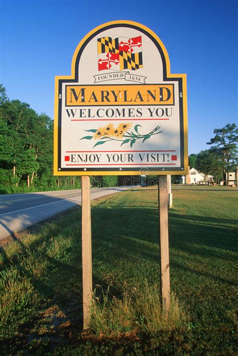 Welcome To Maryland Sign Stock Image Image Of Maryland 23168189