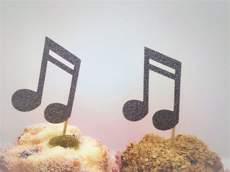 Music Note Cupcake Toppers Music Party Decorations Rock Star Cupcake