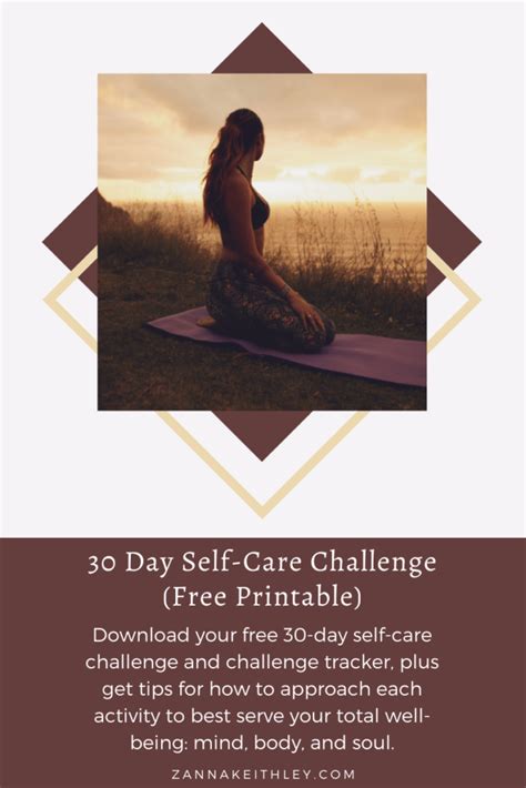 30 Day Self Care Challenge Free Printable