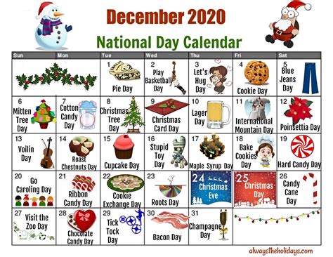 National Daily Holiday Calendar Tandi Valenka