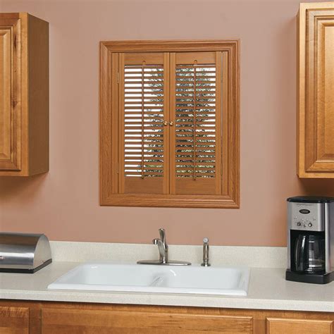 Home Basics Traditional Faux Wood Oak Interior Shutter Price Varies By