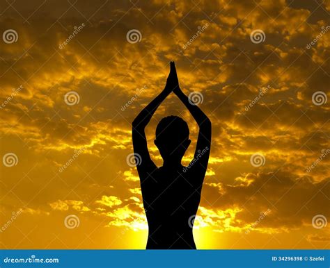 Silhouette Yoga Pose Royalty Free Stock Photos Image