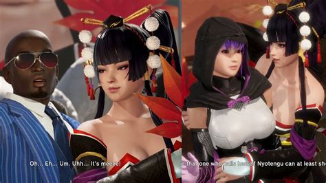 Dead Or Alive 6 Nyotengu Flirting With Zack Leifang Ayane And Getting