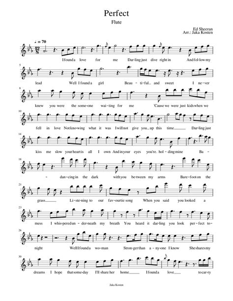 Perfect Flute Sheet Music For Flute Solo
