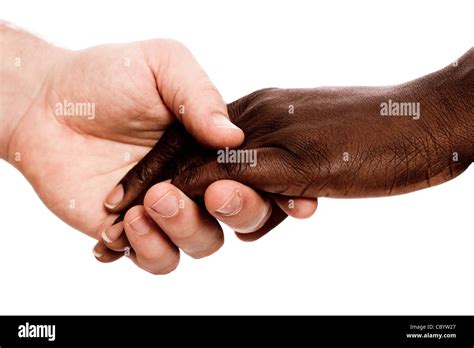 Weiße Und Schwarze Hände Für Teamgeist Und Frieden Stockfotografie Alamy