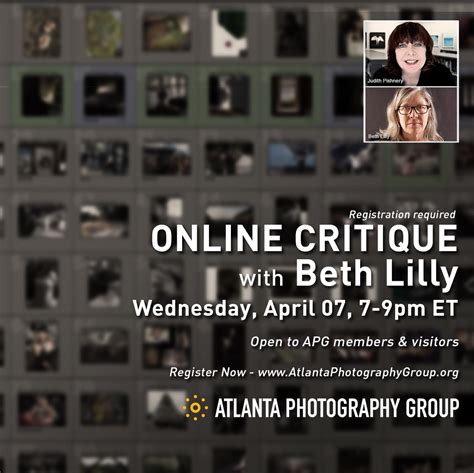 Critique Beth Lilly Online Atlanta Photography Group