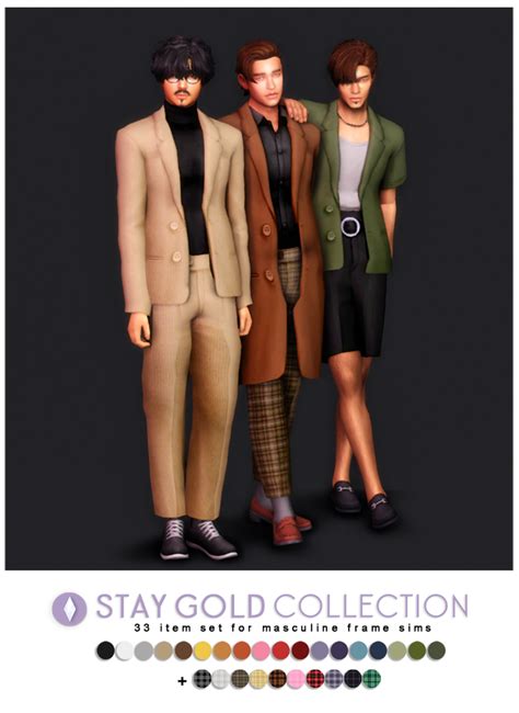 Stay Gold Collection Redux Nucrests In 2023 Sims 4 Men Clothing