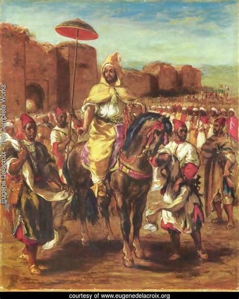 The Sultan Of Morocco And His Entourage By Eugene Delacroix Oil