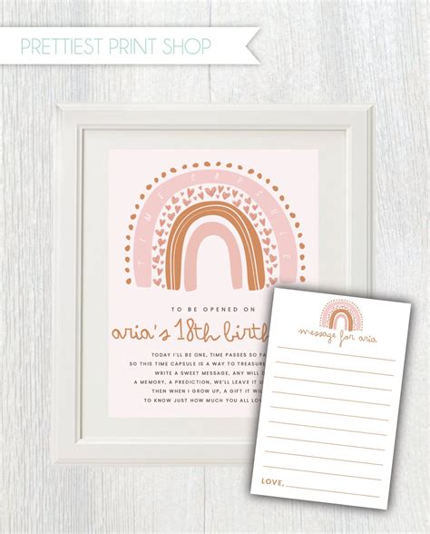 Printable Time Capsule Party Sign And Notecards Boho Rainbow Etsy In