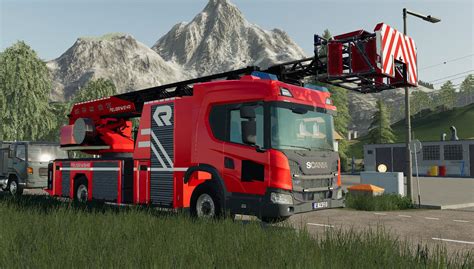 Ls19 Fahrzeuge Feuerwehr Scania Xs30 Dlk 10 Für Landwirtschafts