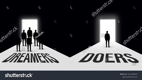 Dreamers Vs Doers Abstract Concept People Stock Illustration 2115399437