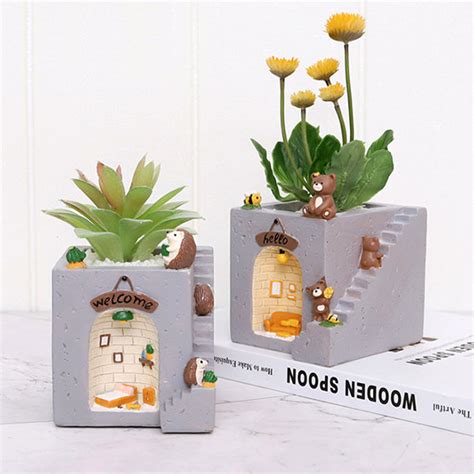 Cute Animal House Succulent Planter Apollobox