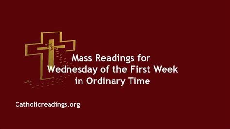 Daily Mass Readings For January 12 2022 Wednesday Catholic Daily