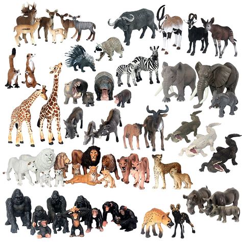 African Jungle Animals Figure Set Of 63 Count African Jungle Animals